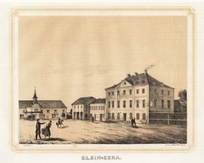 Rittergut Kleingera Elsterberg Vogtland Sachsen Lithographie Poenicke 1860