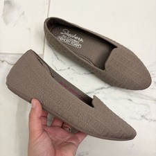 Skechers Cleo 2.0 Ballet Flats Taupe Women  s 8 Brown Stretch Knit Comfort 158477