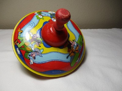 RARE TIN J. CHEIN WALT DISNEY CHARACTERS TOY SPINNING TOP