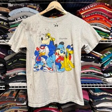 Vintage Mickey Mouse Donald and goofy Florida t shirt Heathered grey thrashed