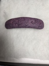 Vtg nos silver tone purple ceramic filigree Hair Barrette