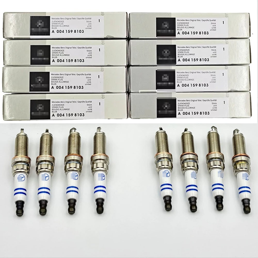 8PCS Genuine A0041598103 ZR6SII3320 Double Iridium Spark Plugs For Mercedes Benz