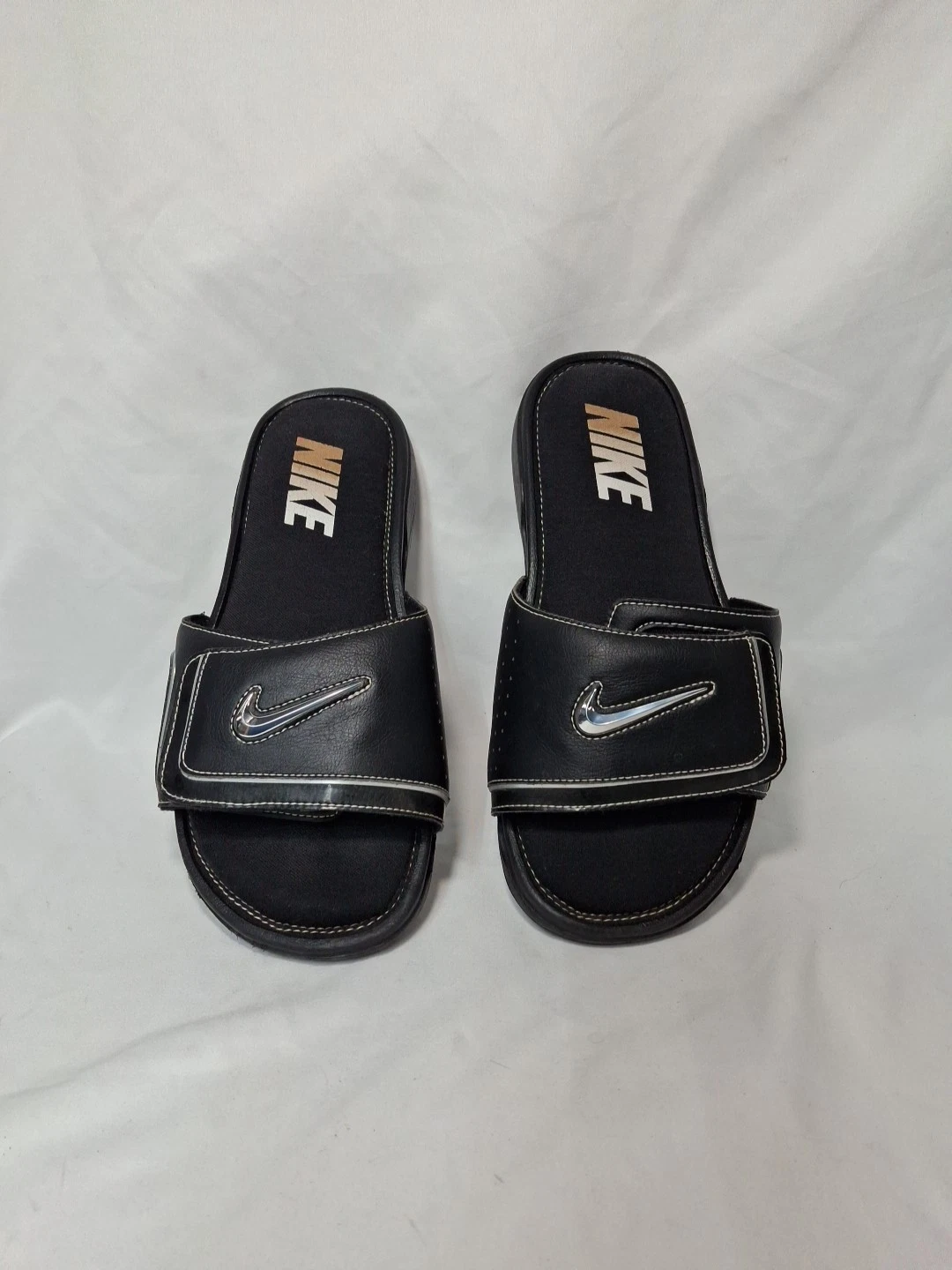 Nike Comfort Slide 2 Sandalo Uomo Taglia 9 Nero 415205 002n Metallizzato 