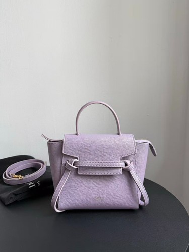 Celine Pico Luggage Bag Lavender Purple Leather Mini Top Handle Crossbody