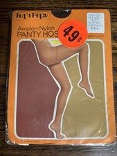 Vintage Amplon Nylon Panty Hose fits 4'10 to 5'5 Petite Fun N Fancy Chocolate