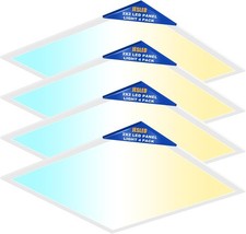 2x2/2x4 FT LED Flat Panel Light - 5-CCT, ETL Listed, Drop Ceiling Compatible