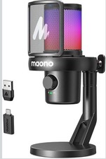 Wireless Microphone for PC,Gaming Streaming Condenser Mic with Software AI Vo...