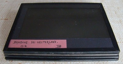190  4 Stück Glasdias von 1912, Westerland , Sylt , 12cm x 9cm