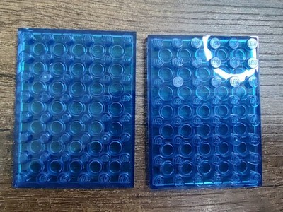 Lego 6x8 Plate Trans Dark Blue Transparent Clear Blue Set Of 2