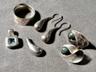 925 Sterling Silver Vintage Jewelry Lot Ring Earrings Pendants Charms 13.24g VTG
