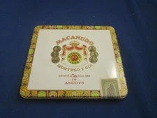 MACANUDO 10 ASCOTS TIN CIGAR CASE WITH JAMAICA TAX STAMP