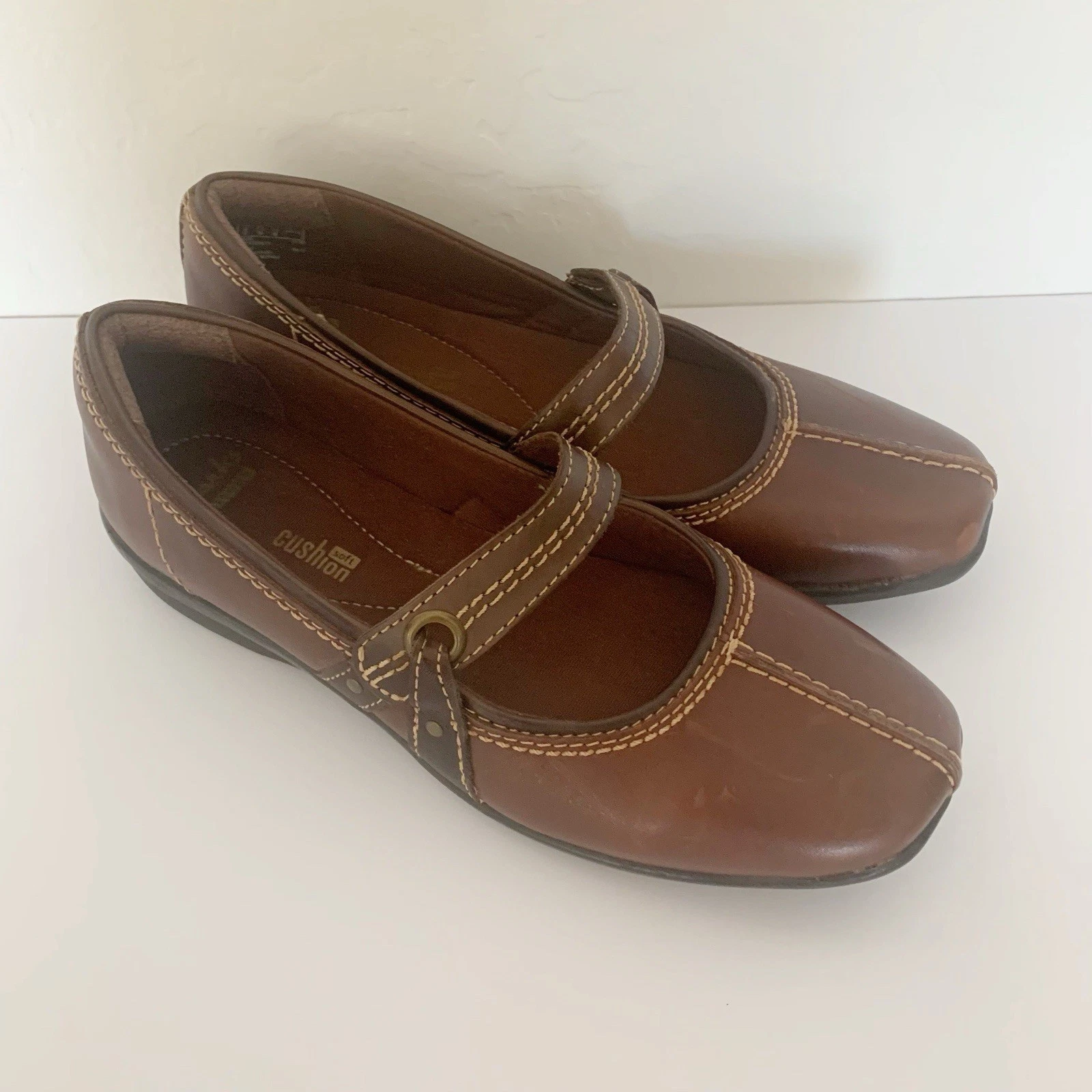 Mocassini Clarks Collection Haydn donna Mary Jane pelle marrone scarpe comode 7 5 M