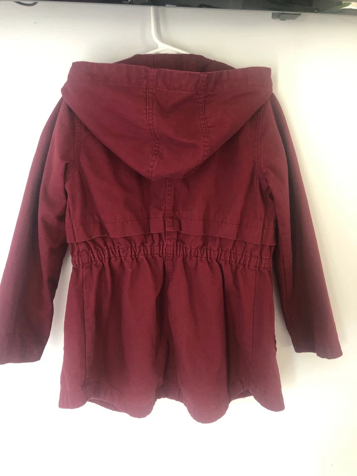 Old Navy Hooded Scout Jacket for Girls size S (6-7) color Crimson Cranberry - Image 3 of 4