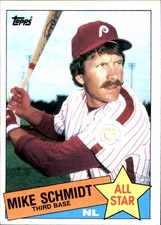 Mike Schmidt 1985 Topps #714 Philadelphia Phillies FREE SHIPPING AutographDen