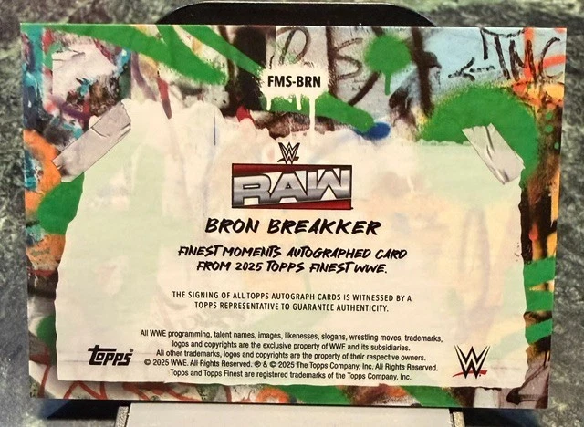 Bron Breakker 2025 Topps Finest WWE Checkerboard Finest Moments Auto /75 - Image 2 of 2