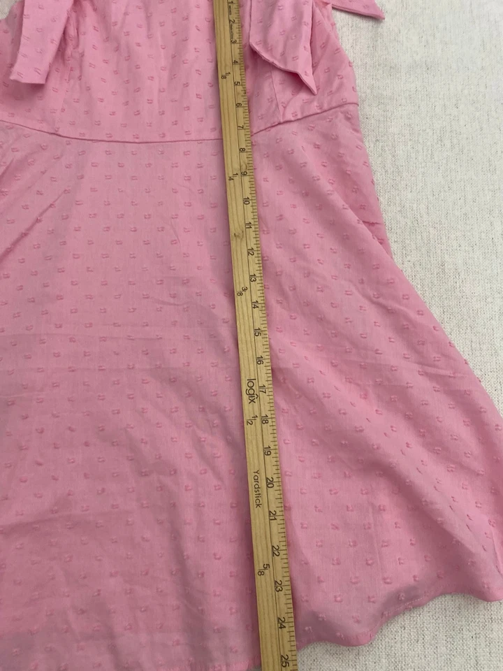 Vestido Sugar & Jade Niñas XL Rosa Punto Suizo Sin Mangas Correa de Lazo Línea A Pullover Foto 4 de 4