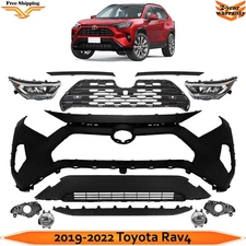 Front Bumper Cover Fascia & Grille Assembly Kit For 2019-2022 Toyota Rav4