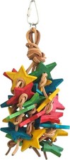 Birds LOVE Colored Wooden Star Bird Parrot Toy  Hanging Chew Toys for Bird Cage