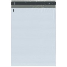 Plymor Poly Mailer White/Gray Bag w/ Closure and Strip, 12" x 15.5" (Cse of 500)