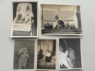   Mixed Lot 5x Old B/W Photos Children Family ~1930-1960 Vintage Originals ~7x10