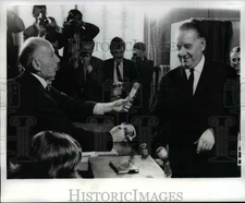 1969 Press Photo Ablon France Interin French President Alain Poher  - nee71472