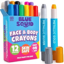 Face Paint Crayons - 12 Vibrant Colors Twistable  Washable Face Paint Sticks...