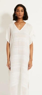 Lem Lem by Liya Kebede Women s White Cotton Kaftan Dress One Size