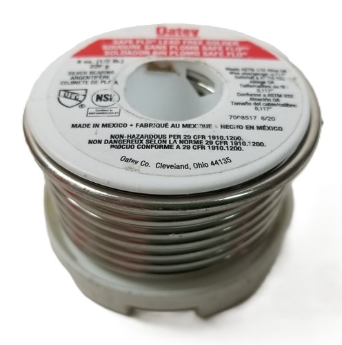 Oatey 29024 Safe-Flo Solder 8oz Lead Free Silver Bearing Potable Water Pipe HVAC