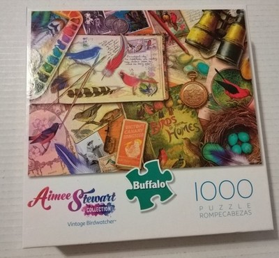 Buffalo Games Aimee Stewart 1000 Piece Puzzle Vintage Birdwatcher. Pre-owned 