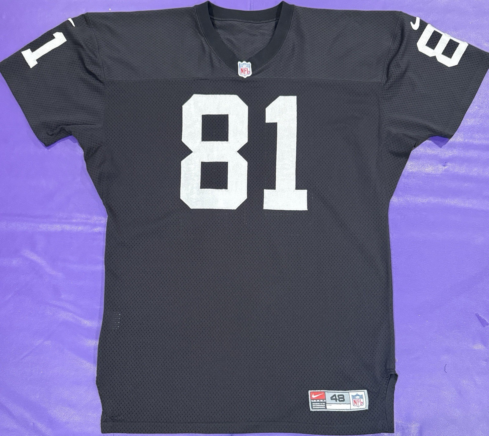 Authentic Tim Brown #81 Oakland Raiders Vintage 1990’s On Field Nike Jersey 48