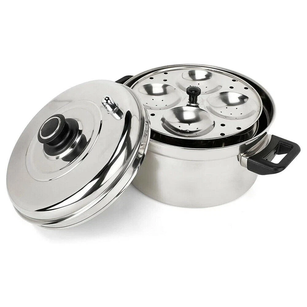 Stainless Steel Idli Maker Plates Prima Cooker With 4 Tier 16 Idly Cooking Prima