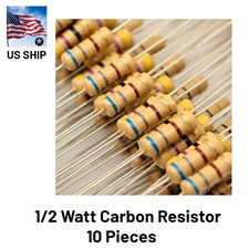 10x Carbon Film Resistor 1/2 Watt 0.5 Watt 5 Tolerance  US Ship