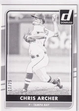 CHRIS ARCHER /25 DONRUSS TEST PROOF BLACK PARALLEL PADRES RAYS #152 2016 PANINI