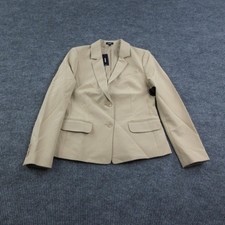 Express Blazer Womens M Beige Lined Tailored Two-Button Stretch Slim NWT