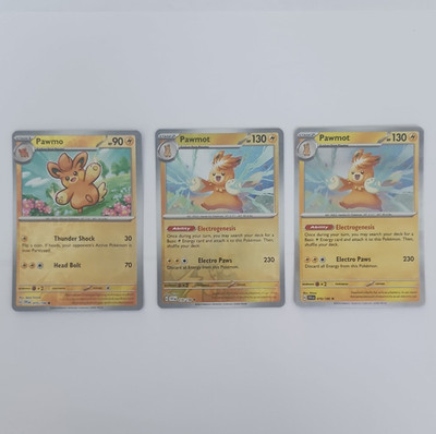 Pokemon TCG Paldea Evolved Pawmo 075/198 Pawmot 076/198 Line Rare & Reverse Holo