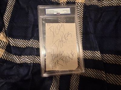 PSA/DNA slabbed & signed DON DOKKEN autographed cut 80's Metal TESLA RATT