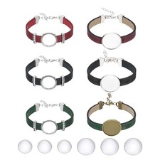 Bracelet Blanks for Jewelry Making 6pcs 18/25mm Blue/Green/Red