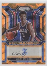 2021 Panini Prizm Rookie Penmanship Orange Ice Jaden Springer #RP-JSP Auto s5q