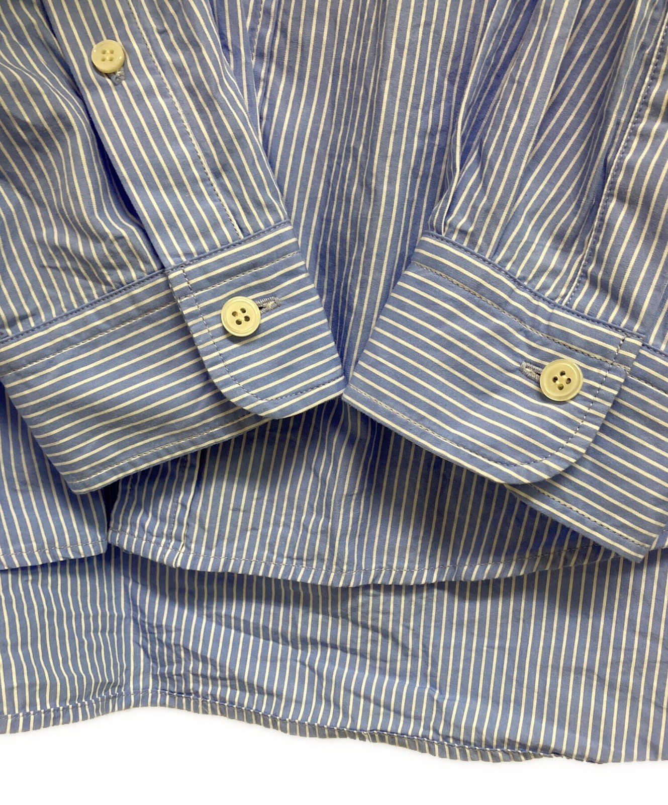 CLANE LOGO BUTTON-DOWN BASIC SHIRTS 1 Blue x Whit… - image 5