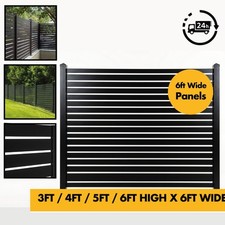 Aluminium Slatted Fencing/Screening - 3ft/4ft/5ft/6ft H x 1800mm/180cm/6ft Wide