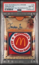 2024 Topps Chrome McDonald's AA Jordan Lee McDonald's Logo Patch Auto 1/1 PSA 8