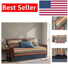 Vibrant Avery 5-Piece Striped Quilt Set - Daybed Size, Perfect for Any Season