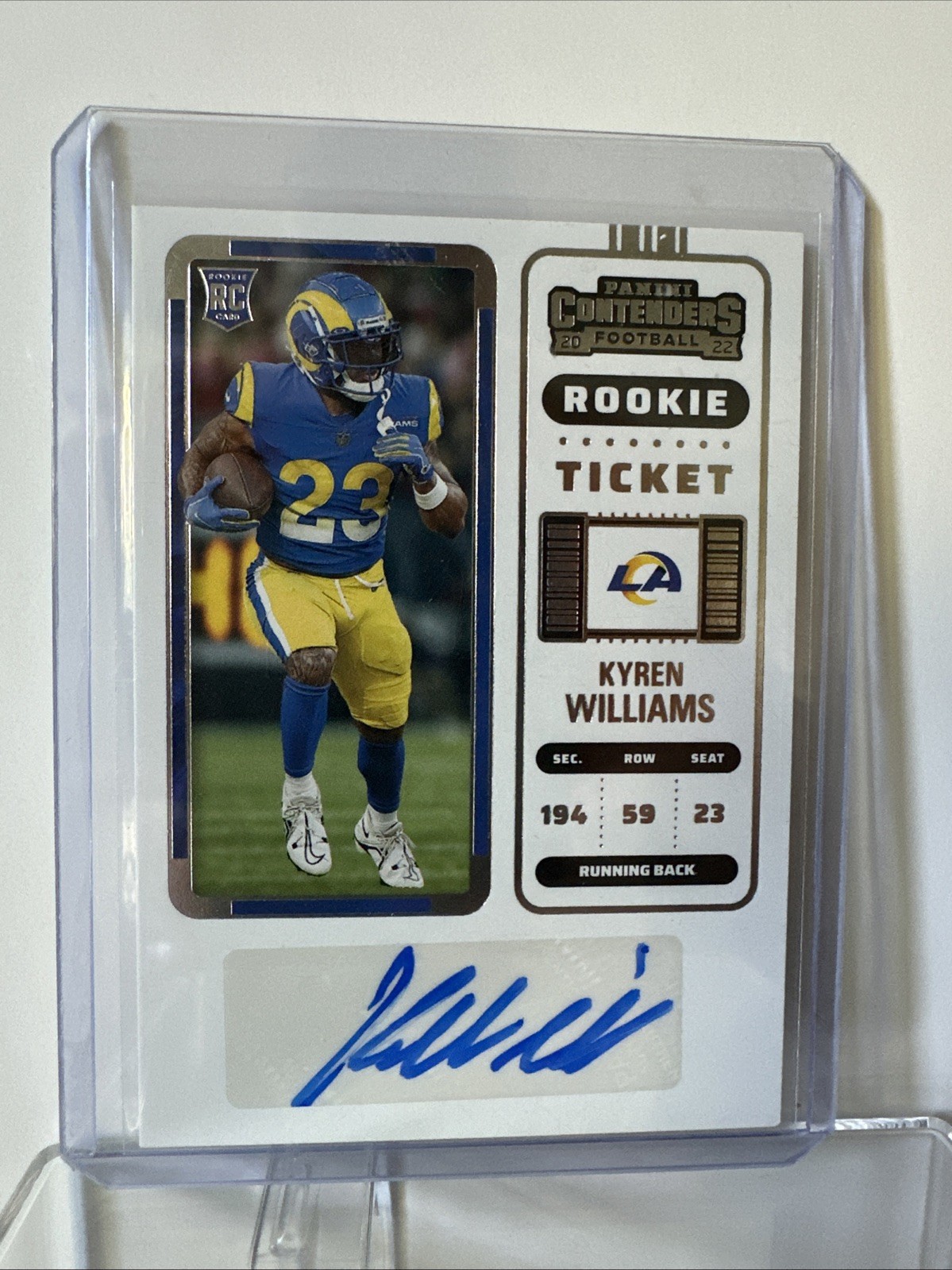 2022 Kyren Williams Panini Contenders Rookie Ticket Auto #229