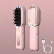 Cordless Hair Straightener Brush Negative Ion Comb Hair Straightener for Women
