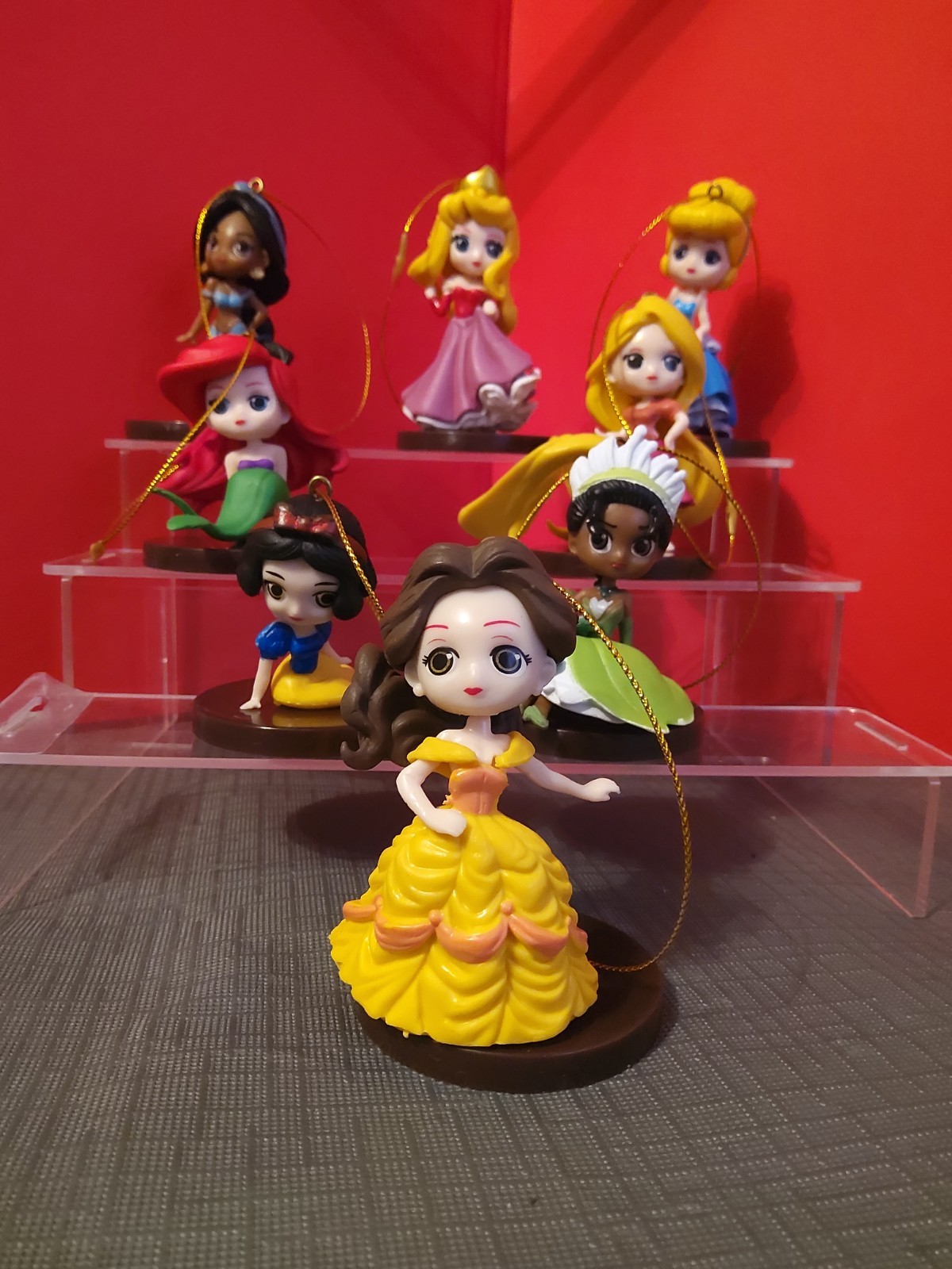 Disney Pixar Princesses Christmas Tree Decorations Set Of 8