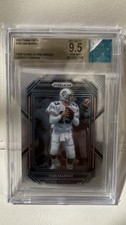 Panini Prizm Dan Marino #185 1990 Game Worn Jersey Fusion Football Card BGS 9.5