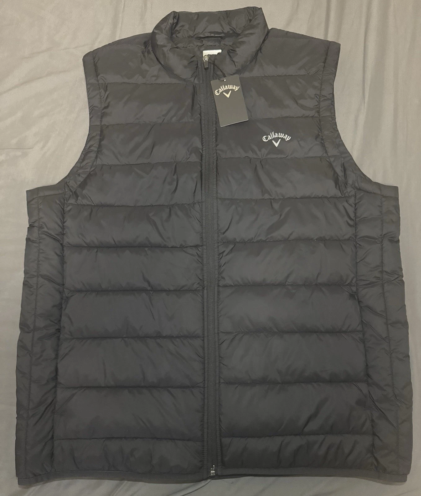 Callaway Puffer Vest Mens XL Black Golf Quilted Lightweight Full Zip
