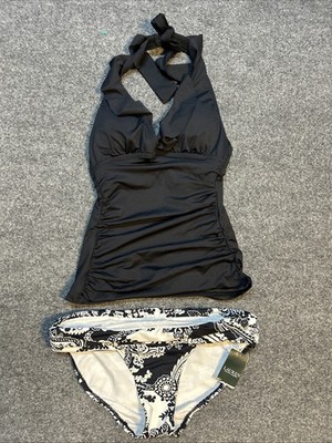 Lauren Ralph Bianca Tankini Top and Bottom Size 4/ L  New