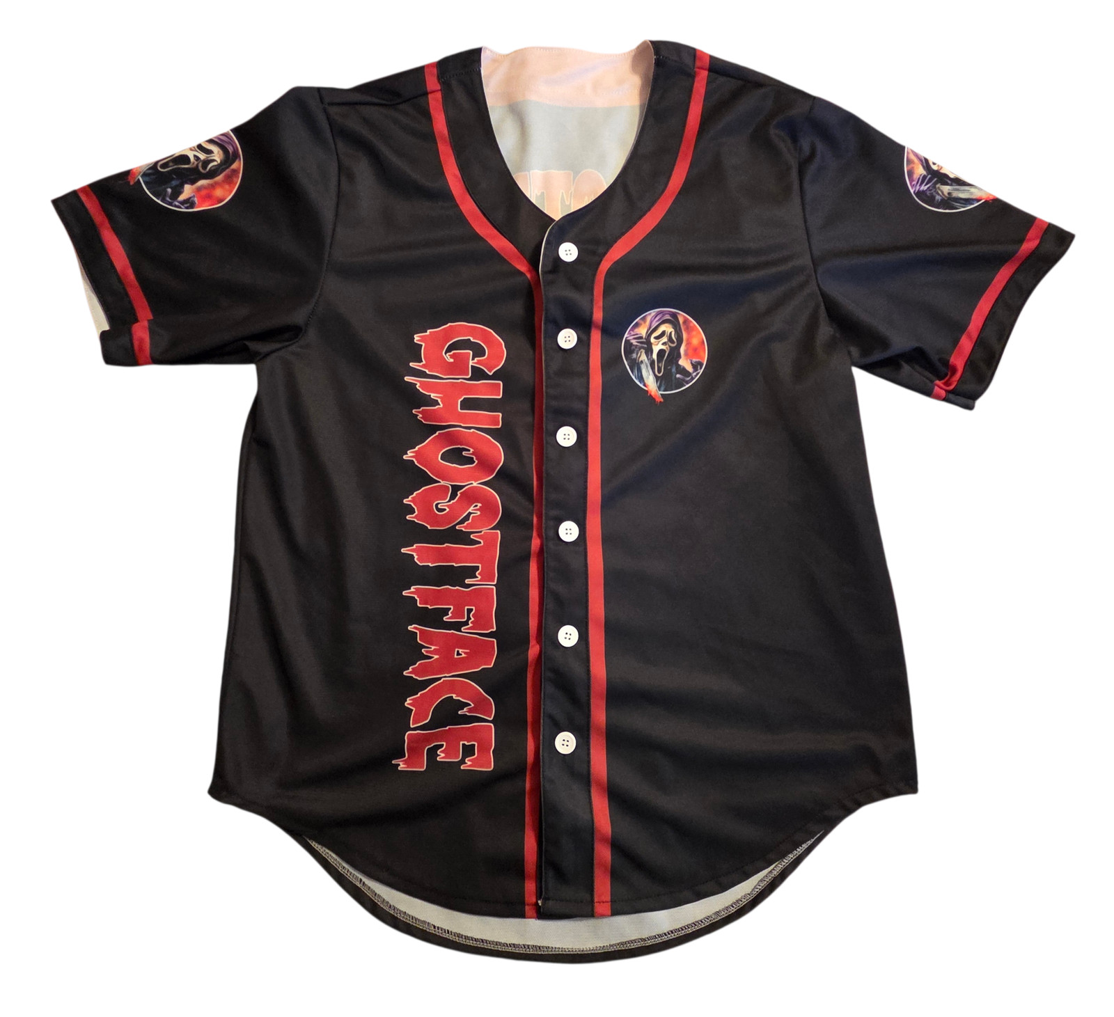 Scream Ghostface Horror Baseball Style Button Up … - image 1
