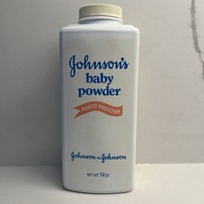 Vtg Johnson's Baby Powder Embossed Original Talc Formula, 14 oz 13.1 Weight USA